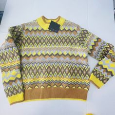 Questions? Leave A Comment Below! Trendy Long-sleeved Yellow Sweater, Trendy Yellow Long Sleeve Sweater, Trendy Yellow Winter Sweater, Yellow Knit Sweater For Fall, Trendy Mustard Long Sleeve Sweater, Retro Yellow Long Sleeve Sweater, Yellow Crew Neck Sweater For Winter, Mustard Retro Long Sleeve Sweater, Retro Yellow Top For Fall