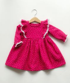 Girls dress made of 100% cotton. Long sleeve. Muslin fabric. Double gauze with golden dots. Color:purple Price is for 1 dress. Other pictured items are not included. You can buy the same color headband here https://www.etsy.com/uk/listing/871506857/organic-linen-hair-bow-for-girl-or-baby?ref=shop_home_active_10 All items are handmade and unique, therefore pattern placements may vary slightly from the item pictured. Sizing Guidelines (runs big and fits better on a maximum age range indicated, if Cute Long Sleeve Dresses With Ruffles, Cute Long Sleeve Dress With Ruffles, Cute Polka Dot Dress With Ruffles, Long Sleeve Polka Dot Cotton Dress, Polka Dot Long Sleeve Cotton Dress, Cute Long Sleeve Cotton Dress, Polka Dot Long Sleeve Dress With Ruffles, Long Sleeve Swiss Dot Dresses For Spring, Spring Long Sleeve Swiss Dot Dress