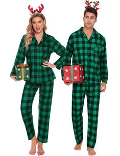 PRICES MAY VARY. COMFORT MATERIAL: We’ve designed these flannel plaid pajamas with a premium 95% Polyester, and 5% Spandex. Which is softness and comfy breathability, It definitely a comfortable pajama set for men, women. CLASSIC STYLE: Keep things classic with a plaid pajama set. Button down plaid shirt with plaid pants, or black pullover shirt with plaid pants, two classic styles for matching families. PAJAMA DETAILS: The button front pjs are designed with a notch collar, chest pocket, and ela Couple Pajamas Christmas, Matching Couple Pajamas, Plaid Pjs, Matching Pajama Set, Buffalo Plaid Pajamas, Matching Pajama, Plaid Pajama, Couple Pajamas, Plaid Pajama Pants