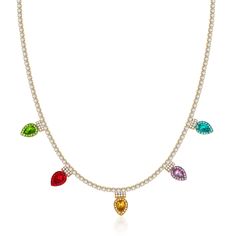 PRICES MAY VARY. Colorful Crystal Christmas Choker Necklace: WOWORAMA crystal Christmas light necklace is adorned with vibrant and colorful teardrop crystals that resemble Christmas light bulbs, adding a festive touch to your Christmas holiday outfits Adjustable Christmas Light Necklace: WOWORAMA Xmas light bulb necklace comes with a lobster clasp for easy putting on and taking off. You can adjust the length of the tennis necklace to your desired fit with the 16.5" length and 3.5" extension chai Diy Christmas Necklace Ideas, Xmas Party Favors, Christmas Light Necklace, Christmas Necklaces, Cute Christmas Reindeer, Light Necklace, Candy Christmas Tree, Funny Jewelry, Holiday Outfits Christmas