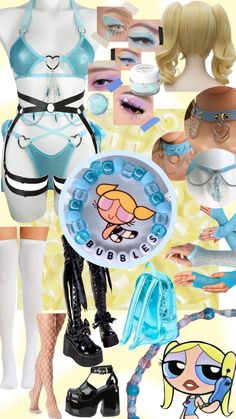 Buttercup Rave Outfit, Bubbles Rave Outfit, Bubble Rave Outfits, Raver Halloween Costume, Sailor Moon Rave Outfit, Dinosaur Rave Outfit, Bratz Rave Outfit, Bubbles Outfit Powerpuff, Pokemon Rave Outfit