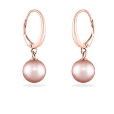 41373 - 14K Rose Gold - Pink Freshwater Pearl Hoop Leverback Earrings Rose Gold Classic Drop Earrings, Classic Rose Gold Drop Earrings, Pink Round Hoop Earrings For Formal Occasions, Pink Round Hoop Earrings For Formal Events, Elegant Pink Gold Hoop Earrings, Classic Rose Gold Dangle Earrings, 14k Rose Gold Pearl Earrings For Pierced Ears, Elegant Rose Gold Huggie Earrings For Formal Occasions, Classic Rose Gold Earrings With Ear Wire