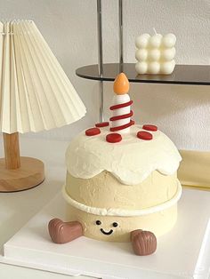 there is a cake with a hat on it