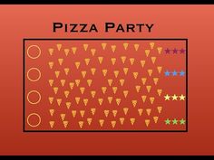 a pizza party poster with stars on it