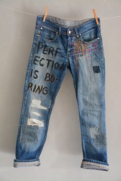 "This vintage jeans - are size 27 . You can have it sand to you in 1 day work. or...any size 7 days work. ---Or---- If you need different size please sand my a message and i will find you a special and unique jeans in 2 days work . I have many different brand of jeans as:lee,american eagle,diesel,zara ,lavis,7 and many other vintage jeans . They are all different!you never know what you're going to get and no one will have the same one you do! One of Kind jeans You mark size and kind :slime- boy Light Wash Baggy Jeans, 90s Boyfriend Jeans, Redone Jeans, Vintage Boyfriend Jeans, Jeans Loose Fit, Patched Denim Jeans, 90s Boyfriend, Peg Leg, Hipster Jeans