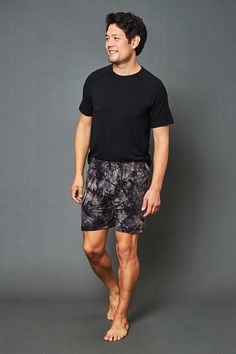 This soft casual short is perfect for lounging around on hot days or keeping cool under the covers. Different from our classic drawstring pants, these shorts have a covered elastic waistband. Made in Canada. 93% Viscose from Bamboo / 7% Spandex. S (28-30), M (32-34), L (36-38), XL (40-42). Machine washable and dryer friendly. Stretch Activewear With Built-in Shorts For Lounging, Casual Sleepwear With Built-in Shorts, Relaxed Fit Athletic Shorts With Elastic Waistband For Loungewear, Casual Relaxed Fit Shorts For Relaxation, Black Cotton Bottoms For Relaxation, Relaxed Fit Shorts With Elastic Waistband For Relaxation, Athleisure Relaxed Fit Pajama Shorts, Relaxed Pajama Shorts For Relaxation, Athleisure Activewear Shorts For Lounging