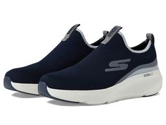 PRICES MAY VARY. SKECHERS GO RUN: keep up the pace in enhanced comfort and stability with the Skechers Go Run Elevate sneaker (tennis shoe); just slip-on these trainers and go WELL CUSHIONED: similar to Skechers Max Cushioning mens options; these feature a flexible upper (top of shoe) design for a comfortable fit; breathable mesh upper for cooling effect (ventilation that helps feet breathe) AIR COOLED GOGA MAT (TOPPED INSOLE CUSHION): when comparing to memory foam; the lightweight Goga Mat offe Shoe Design, Athlete Workout, Workout Running, Kids Luggage, Running Shoes Sneakers, Luxury Store, Fashion Sneakers, Running Shoe, Pharmacy Gifts