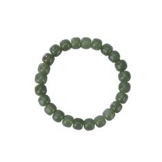 Material: Natural JadeWeight: Approximately 21g Size: Bead Size: 8mm (width) x 7mm (height) Inner Circumference: Approximately 15cm Description:Enhance your collection with this exquisite Jade Bead Bracelet, meticulously crafted from natural jade. The bracelet features perfectly polished jade beads, each measuring 8mm in width and 7mm in height, strung together to create a seamless, elegant accessory. With its calming green hue, this bracelet embodies tranquility and balance, making it a versatile piece that complements both casual and formal attire. A timeless addition to any jewelry collection, perfect for gifting or personal wear. Note: Due to the natural characteristics of jade, slight variations in color and texture may occur. Green Beaded Jade Crystal Bracelet, Elegant Hand-strung Jade Stretch Bracelet, Green Jade Crystal Bracelet With 8mm Beads, Jade Bead Bracelet, Hand-strung Jade Crystal Bracelet, Hand-strung Green Jade Beaded Bracelets, Natural Jade, Jade Beads, Formal Attire