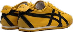 Yellow Sneakers For Streetwear, Retro Yellow Sneakers With Vulcanized Sole, Retro Leather Sneakers For Jogging, Yellow Leather Sneakers With Vulcanized Sole, Retro Custom Sneakers For Sports, Yellow Sneakers With Rubber Sole For Jogging, Yellow Retro Lace-up Sneakers, Sporty Yellow Leather Sneakers, Custom Yellow Leather Sneakers