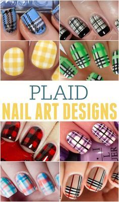 Plaid Nail Designs, Plaid Nails, Cute Nail Art Designs, Toe Nail Designs, Fall Nail Art, Beautiful Nail Designs