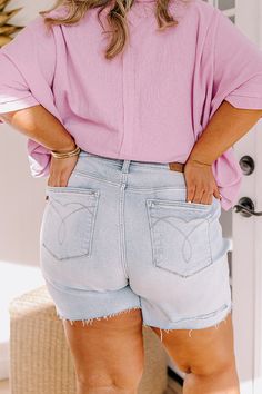 - Add a subtle edgy vibe to your sweet summer style with these high waist shorts! - Unlined stretchy denim material with subtle distressed detailing - A high waistline with belt loops, a hidden zip fly, and button closure - Functional front and back pockets - A flattering silhouette that ends in unfinished, upper-thigh length hemlines Blue Nova, High Waist Shorts, Denim Material, Sweet Summer, High Waisted Shorts, Summer Style, High Waist, Summer Fashion, High Waisted