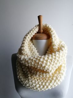 This handknit infinity scarf is perfect and cozy accessory to keep you warm and stylilsh. The scarf makes one comfortable loop, its very soft and comfortable. Material: extra soft acrylic and wool yarn Color: On the Photo - no 1 Cream Care: Handwash in luke warm water, lay flat to dry. Can also be washed in a washing mashing at gentle cycle, do not tumble dry 100% Handknit with ghreat love and care to every detail in a smoke and pet free environment . Shipping: Express shipping with tracking num Cozy Knit Infinity Scarf, Cozy Crochet Yarn Infinity Scarf, Chunky Knit One-size Infinity Scarf, Cozy Cream Hand Knitted Pattern, Cozy Infinity Loop Scarf For Fall, Cozy Fall Infinity Loop Scarf, Hand Knitted Yarn Infinity Scarf For Winter, Hand Knitted Acrylic Yarn Infinity Scarf For Winter, Hand Knitted Acrylic Infinity Scarf For Winter