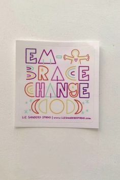 a white sticker with the words emo and grace change god written on it