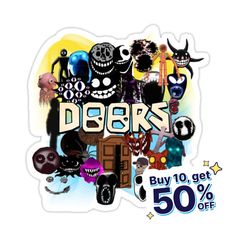 a sticker with the words dobbys on it and lots of different items