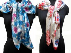 Pattern - Floral print and abstract print scarf. Ideal for -  unisex. Occasion -   formal or casual. Fabric -  blend of satin and polyester. Color- Multicolored with floral print on white base. Size - 40 x 41 inches approx. Care - gentle hand wash. For all orders, $120 and above, it will be express delivery through DHL confirmed delivery within 4 to 5 working days. Trendy Multicolor Floral Print Scarves, Trendy Multicolor Floral Print Scarf, Trendy Multicolor Floral Print Silk Scarf, Trendy Multicolor Floral Silk Scarf, Trendy Multicolor Silk Scarf With Floral Print, Elegant Multicolor Floral Print Shawl, Printed Multicolor Scarves As Gifts, Elegant Multicolor Printed Scarves, Multicolor Printed Scarves As Gifts