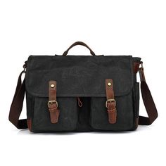 The Mens Work Bag Messenger Fit Laptop 15.6" is a stylish and functional bag perfect for business and travel. It is made of high-quality waterproof canvas material and features a classic, timeless design with a laptop sleeve which can fit in a 15.6-inch laptop, making it perfect for carrying all your work and tech essentials. The bag comes with a detachable shoulder strap for easy carrying. This bag is perfect for work, school, or travel.  ITEM FEATURES - 1 x Main Compartment  - 2 x Front Zipper Pockets 
- 1 x Laptop Compartment 
- 2 x Slot Pockets 
- 2 x Side Pockets 
- 1 x Back Zipper Pocket 
- Waterproof& Durable 
- Trolley Sleeve Design 
- Fit Laptop 15.6" 
 
     ITEM DETAILS    *Item Type: Briefcase  *Material: Waxed Canvas& Crazy Horse Leather 
*Size: L40 *W10 *H30(CM) 
*Color: Blac Functional Business Briefcase With Large Capacity, Functional Large Capacity Briefcase For Business, Casual Black Laptop Bag With Luggage Sleeve, Functional Large Capacity Business Briefcase, Rectangular Laptop Bag In Waxed Canvas, Business Laptop Bag In Canvas With Luggage Sleeve, Business Laptop Bag With Sleeve In Canvas, Business Laptop Bag With Luggage Sleeve In Canvas, Classic Waxed Canvas Briefcase For Business