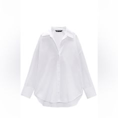 Zara Oversized Oxford Shirt, New With Tag. Classic Oversized Collared Shirt, Classic Oversized Tops For Workwear, Oversized Shirt With Shirttail Hem For Spring, Oversized Summer Office Tops, Oversized Button-up Top For Office, Oversized Classic Collared Top, Oversized Collared Classic Top, Classic Oversized Blouse For Office, Trendy Relaxed Fit Office Shirt