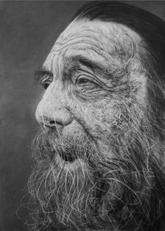 an old man with long hair and beard