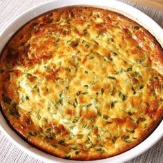 a casserole in a white dish on a table