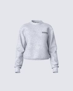 Make your cozy days even cozier with this grey logo sweatshirt  🖤 Made from heather grey fleece fabric and complete with a crew neck design, ribbing at the neck, sleeves, and hem band, and an embroidered logo - this is the perfect basic essential piece 😌 Grey Outfit, Logo Sweatshirt, Back To School Outfits, School Outfits, Fleece Fabric, Neck Designs, Hogwarts, Heathers, Heather Grey