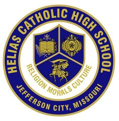 the logo for the catholic high school in jefferson city, missouri on a white background