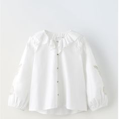 Brand New With Tags. Never Worn. Cotton. Perfection Cute White Tops For Fall, Cute Zara Cotton Shirt, Cute White Zara Blouse, Zara White Long Sleeve Blouse, Cute White Shirt For Fall, Zara White Long Sleeve Top, Cute White Fall Shirt, Zara White Cotton Shirt, Zara Summer