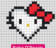 an image of a hello kitty cross stitch pattern with the words, baa o'pearls