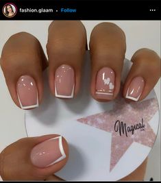 French Manicure Acrylic Nails, French Manicure Nails, Simple Gel Nails, Work Nails, Short Square Acrylic Nails, Nagel Inspo, Short Acrylic Nails Designs, Cat Kuku, Square Acrylic Nails