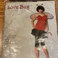 Nip-Ladybug Costume, Size Xs 2-4 Womens, Includes Leggings, Wings, Headband Bug Costume, Elf Pajamas, Ladybug Costume, Velour Tops, Boy Shorts Panties, Head Color, Lace Pink Dress, White Sports Bra, Bralette Crop Top