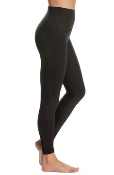 The sleek design of these gym-ready leggings is thanks to the Slim-X compression fabric and a wide, dig-free waistband that supports and smoothes. Style Name:Spanx Active Leggings. Style Number: 5627005. Micro-elastic Leggings With Wide Waistband For Training, Compressive Leggings With Wide Waistband For Gym, Sporty High Stretch Leggings With Wide Waistband, Sporty High-stretch Leggings With Wide Waistband, Compressive Gym Leggings With Wide Waistband, Solid Color Tights With Wide Waistband For Gym, Solid Tights With Wide Waistband For Gym, High Rise Yoga Pants With 4-way Stretch For Pilates, Sporty Leggings With Wide Stretch Waistband