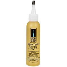 DOO GRO Mega Thick Formula Hair Oil helps thicken and strengthen weak, damaged hair. Its special blend of meadowfoam seed oil, vitamins, herbs, shea butter and botanical thickeners provides needed conditioning for strong, healthy, shiny hair. Moisturizes dry scalp on thinning edges and temple areas. DOO GRO Mega Thick Formula Hair Oil Promotes thick, strong, healthy hair Thickens and strengthens weak damaged hair Shea butter, vitamin and botanical thickeners Tames frizzies and adds shine Helps r Thick Hair Oil, Wild Growth Hair Oil, Thinning Edges, Healthy Shiny Hair, Shea Butter Hair, Barber Supplies, Hair Pomade, Healing Oils, Hair Tonic