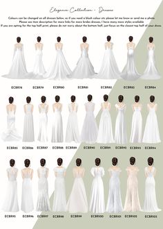 the different types of wedding gowns are shown in this chart, which shows how to choose