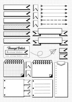 a set of notebooks with different lines and arrows