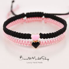 ● How to Order ✓ Pick your 1st and 2nd Bracelets Colors via dropdown menu (Please see last photo for Colors details). ✓ Please Specify 1st and 2nd Heart Colors you want in customization section as in the example. example: #1 Black Heart #2 Red Heart ✓ Please let me know via personalization section If you have special request. I will be happy to fulfill your wishes. ●About Bracelets ✓ These Initials bracelets are all be adjustable sliding knot. These bracelets can adjustable for all size between 6 - 12 inches (15 cm - 30 cm) ✓ These bracelets has made %100 Handmade ✓ These Bracelets are made by Healty materials ✓ Bracelets are made with sturdy yarn cord and long lasting beads. But they are also very delicate, so be gentle when putting them on and taking them off.  ✓ Remove your bracelets to Cheap Personalized Heart Bracelet For Friendship, Cheap Heart Beads Friendship Bracelet, Cheap Beaded Heart Bracelet For Friendship, Cheap Black Braided Bracelets For Valentine's Day, Valentine's Day Beaded Bracelets For Friendship, Pink Heart Friendship Bracelets For Best Friend Gift, Heart Shaped Friendship Bracelets For Valentine's Day, Pink Heart-shaped Friendship Bracelets, Adjustable Heart-shaped Jewelry For Best Friend Gift