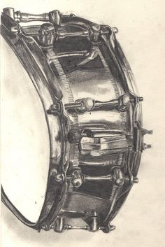 a pencil drawing of a drum