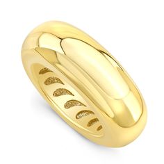 Alexandra Jules is excited to introduce their take on the classic dome-style ring. Updated and redefined for the new millennium, the Lassell Ring is a substantial ring; handmade of 18 karat gold. This elegantly styled ring makes a statement on its own. Perfect to wear as your everyday signature piece. Available in yellow, white, and pink gold. Solid Gold Bangle, Stacked Wedding Bands, High Fashion Jewelry, Summer Earring, Modern Ring, Domed Ring, Fine Jewelry Designers, Timeless Jewelry, Bracelet Collection