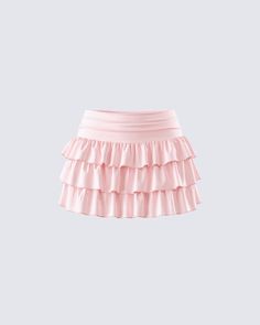 Dakoa Pink Ruffle Mini Skirt Pink Ruffle Mini Skirt, Rosetta Costume, Cute Short Skirts, Flora Costume, Light Pink Mini Skirt, Fun Skirts, Pink Skirt Set, Pink Ruffle Skirt, Light Pink Skirt