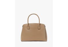 Add instant style to your in-office days with this sophisticated leather satchel. | Kate Spade Serena Satchel, Timeless Taupe Timeless Textured Leather Satchel For Office, Timeless Textured Leather Office Satchel, Elegant Beige Leather Satchel, Versatile Business Satchel With Gold-tone Hardware, Versatile Textured Leather Satchel For Work, Versatile Satchel With Leather Lining For Work, Classic Structured Textured Leather Satchel, Chic Textured Leather Satchel For Work, Timeless Structured Satchel For Work