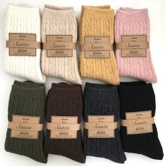 Cozy Wool Socks One size fits most(UK3-7) Material -Wool -Nylon -Polyester -Polyurethane *These socks are sold individually,  not in multi-pack. Womens Wool Socks, Cosy Socks, Dark Academia Clothing, Socks Gift, Cozy Socks, Winter Socks, Warm Socks, Women's Socks, Wool Socks