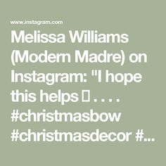 Melissa Williams (Modern Madre) on Instagram: "I hope this helps 🎀
.
.
.
.
#christmasbow #christmasdecor #diychristmas #azmomlife #momhacks" Dr Berg, Diy Bows, Christmas Bows, Vitamins And Minerals, Holiday Ideas, Christmas Decor, Christmas Diy