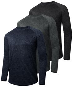 PRICES MAY VARY. 100% Polyester Imported 【Soft & Cost Effective】Our dri fit shirts for men are made from 100% 4-way stretch polyester, striking the perfect balance between comfort and flexibility to keep you comfortable during any activity. Our 3 pack offers better value for money compared to the prices of 1 pack or 2 pack shirts. 【UPF 50+ Sun Protection】LalaHook sun shirts for men are made from high-quality, quick-drying fabric that effectively shields against UVA and UVB rays, ensuring that se Long Sleeve Shirts For Men, Indoor Workout, Tactical Clothing, Sun Shirt, Dri Fit Shirt, Running Shirts, Athletic Shirts, Shirts For Men, Heather Black