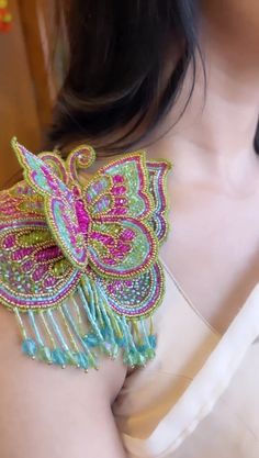 3d Blouse Designs Latest, 3d Maggam Work, 3d Blouse Design, Aari Patch Work Designs, Butterfly Blouse Designs, 3d Work Embroidery Blouse, 3d Aari Work, Latest Aari Work Blouse Designs, Embroidery On Bags