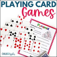 playing card games for kids with the title overlay that reads, playing cards games