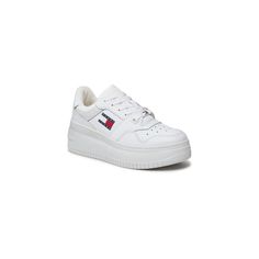 Brand: Tommy Hilfiger Jeans Gender: Women Type: Sneakers Season: Spring/Summer PRODUCT DETAIL • Color: white • Pattern: print • Sole: rubber • Lining: leather • Size (cm): 4 COMPOSITION AND MATERIAL • Composition: -90% leather -10% polyurethane Tommy Hilfiger Shoes White, Sneakers Tommy Hilfiger Women, Tommy Hilfiger Jeans Woman, White Leather Sneakers, White Sneakers Women, Jackets Men Fashion, Tommy Hilfiger Jeans, Women Sneakers, Men Shirt Style