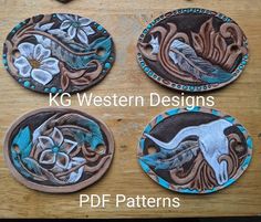 Leather Hair Slides, Barrettes, Clips 4 Different Designs Pattern Pack Download - Etsy