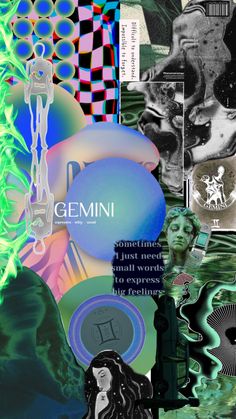 a collage of images with the words gemini on them and an image of a woman