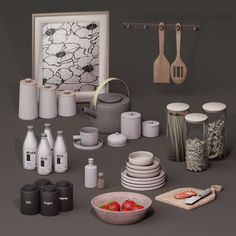 an assortment of kitchen utensils and other items