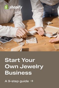 Two people make handmade jewelry on a wooden surface How To Start A Jewelry Business Online, Start A Jewelry Business, Sales Shopify, Shopify Tips, Shopify Sales, Shopify Marketing, Jewelry Making Business, Small Business Plan, Small Business Success