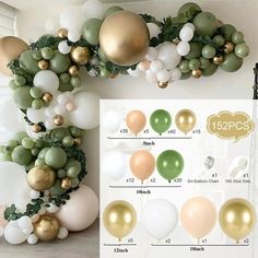 balloons and garlands are arranged on the wall for an elegant christmas party decoration idea