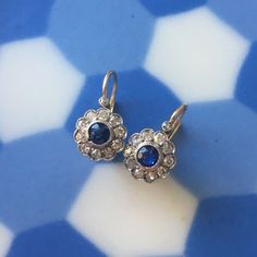 Vintage Sapphire Earrings With Diamonds Solid Gold 9ct 9k 14k | Etsy Silver 14k Gold Earrings With Lever Back, 14k Gold Round Lever Back Earrings, White Gold Round Earrings With Lever Back, 14k Gold Lever Back Earrings For Anniversary, Vintage 14k White Gold Earrings, Vintage White Gold 14k Earrings, White Gold Lever Back Earrings For Anniversary, Sterling Silver Lever Back Earrings For Anniversary, Fine Jewelry Lever Back Earrings For Gift